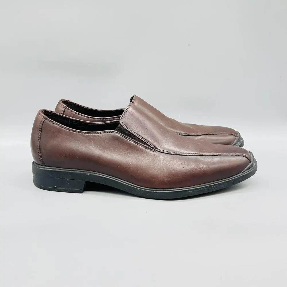 Cole Haan Shoes Mens 11 Brown Leather Slip On Oxford Dress Square Toe Classic